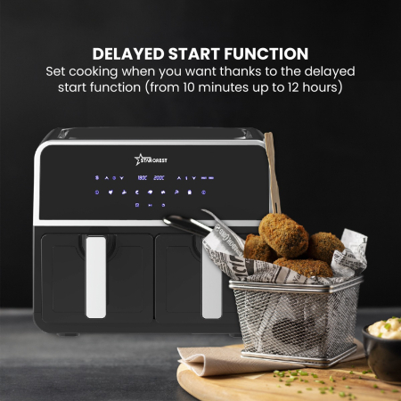 Starcrest air fryer SFR-9200BK, 1800 W, double basket, 9 liters, thermostat 80 - 200 °C, 8 preset programs, black [2]