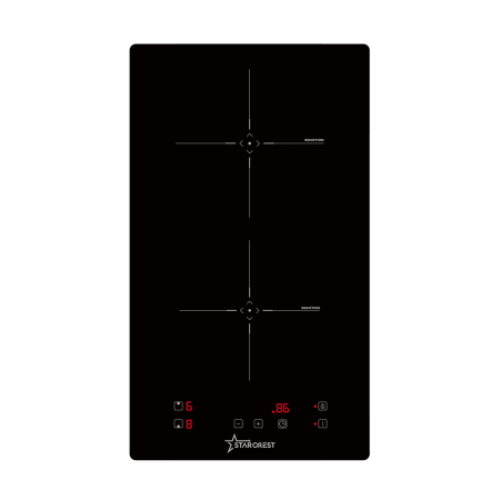 Large Appliances - STARCREST built-in induction hob SIH-3030, 3300 W, 2 cooking zones, 9 power levels, touch control, timer, black glass
