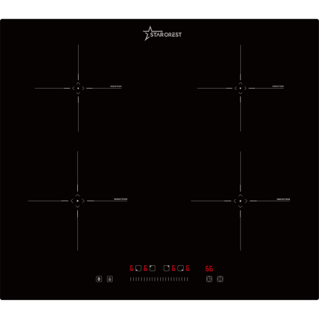 Built-in Hobs - STARCREST built-in induction hob SIH-6060, 4 cooking zones, touch control, booster function, timer, black glass