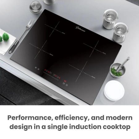 STARCREST built-in induction hob SIH-6060, 4 cooking zones, touch control, booster function, timer, black glass [4]