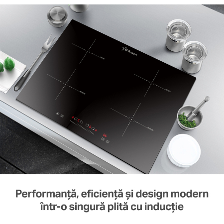 STARCREST built-in induction hob SIH-6060, 4 cooking zones, touch control, booster function, timer, black glass [4]