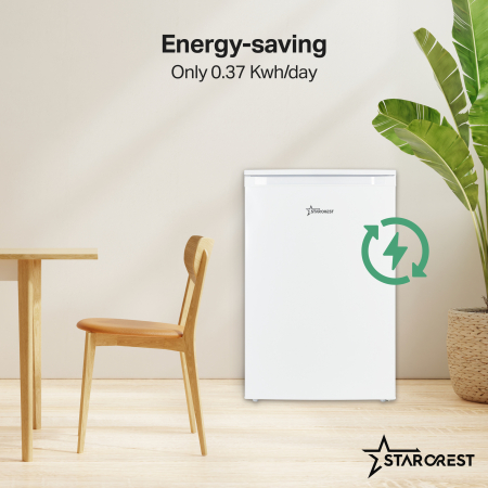STARCREST Compact Single Door Refrigerator SF-115WHE, Class E, 115 L Capacity, Interior Lighting, H 84.7 cm, White [3]