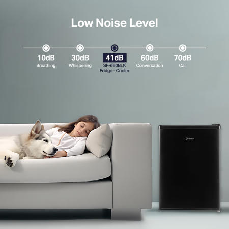 STARCREST Compact Single Door Refrigerator SF-660BLK, Class E, 66 L Capacity, Ice Compartment, H 63 cm, Black [7]