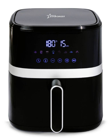 Air Fryers - STARCREST, Digital Air Fryer SFR-5570BK, 1500 W, 5.5 Liters, Thermostat 80 - 200 °C, 8 Preset Programs, Black