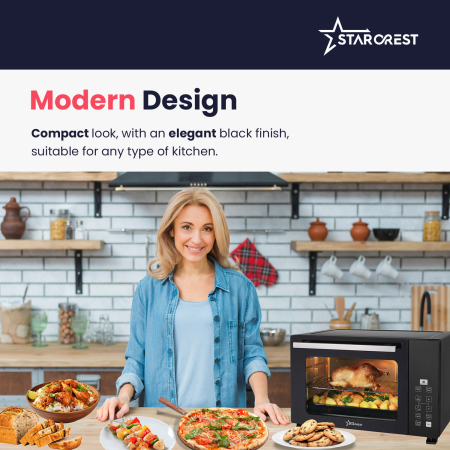 STARCREST Electric Oven SO-3511BK, 35L, 1500W, Rotisserie, Convection, 12 Predefined Programs, Digital Interface, Black [8]