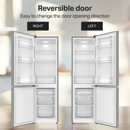 STARCREST Freezer Refrigerator SC-170IX-E, 170L, Class E, Less Frost, Adjustable Thermostat, H 151.8 cm, Stainless Steel [10]