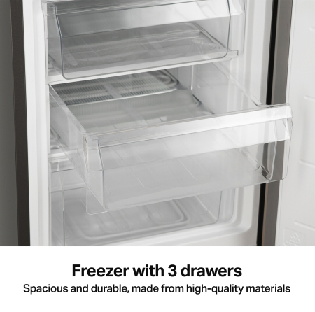 STARCREST Freezer Refrigerator SC-170IX-E, 170L, Class E, Less Frost, Adjustable Thermostat, H 151.8 cm, Stainless Steel [6]