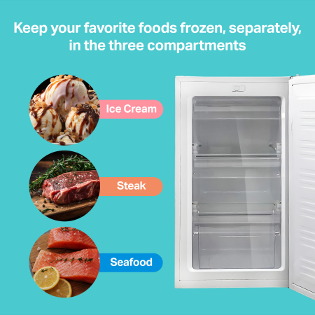 STARCREST Freezer SUF-63WH, Class E, 63 L Capacity, 3 Drawers, Height 82.5 cm, White [4]