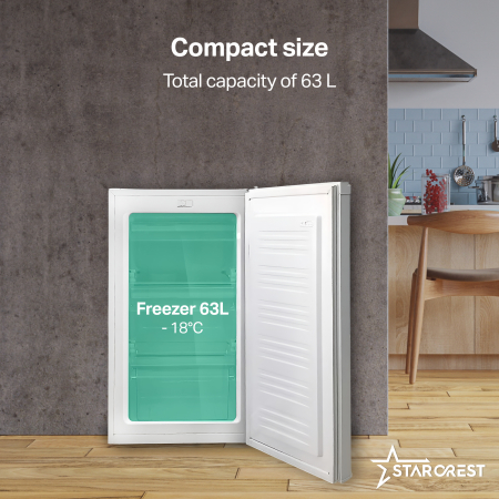 STARCREST Freezer SUF-63WH, Class E, 63 L Capacity, 3 Drawers, Height 82.5 cm, White [2]