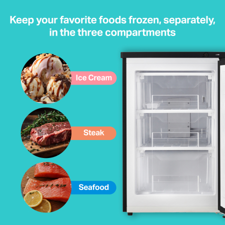 STARCREST Freezer SUF-86BK, Class E, 80 L Capacity, 3 Drawers, Height 84.5 cm, Black [3]