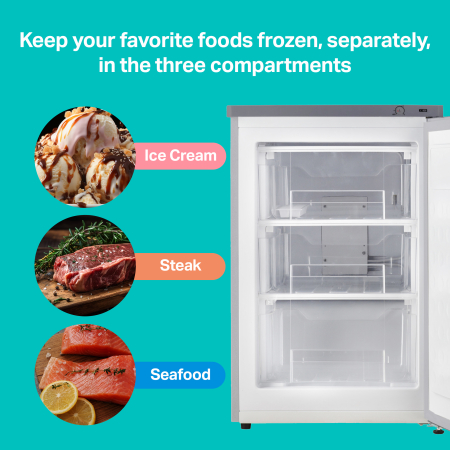 STARCREST Freezer SUF-86SI, Class E, 80 L Capacity, 3 Drawers, Height 84.5 cm, Gray [4]