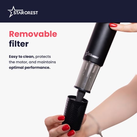 STARCREST Hair Dryer SHD-2BK-DIF, Curly Hair Diffuser, 1600 W, 110.000 RPM, Ionization, 3 Heat Settings, 2 Speed Settings, Cool Shot Button, Black [4]