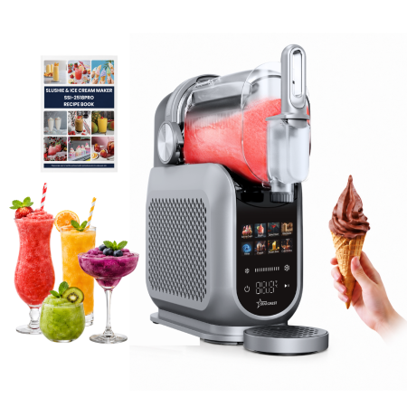 Dessert Makers - STARCREST IceMix SSI-2518PRO Slushy/Granita and Ice Cream Maker, 2.5L, Touch Control Panel, 8 Programs, Recipe Book, Grey/Black