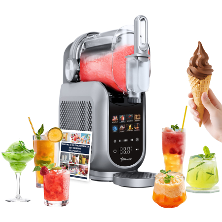 Dessert Makers - STARCREST IceMix SSI-2518PRO Slushy/Granita and Ice Cream Maker, 2.5L, Touch Control Panel, 8 Programs, Recipe Book, Grey/Black