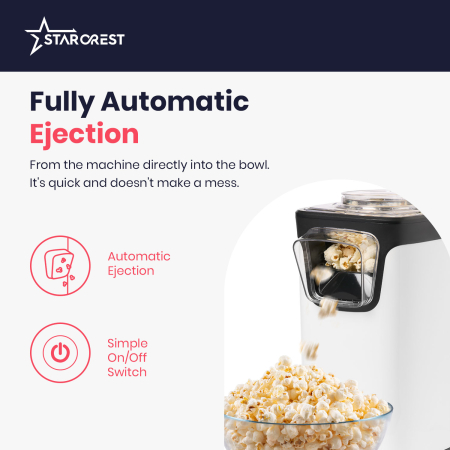 STARCREST Popcorn Maker SPM-1100WH, 1100W, White/Black [3]
