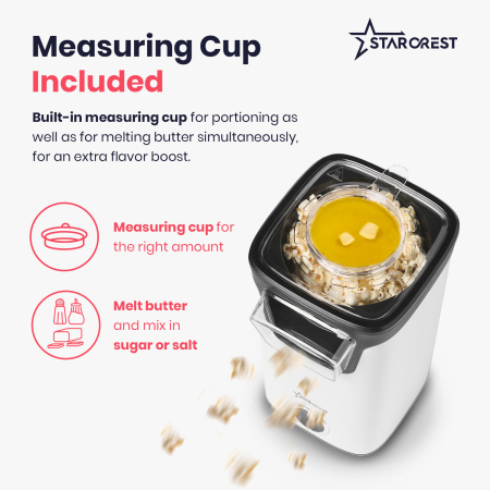STARCREST Popcorn Maker SPM-1100WH, 1100W, White/Black [4]