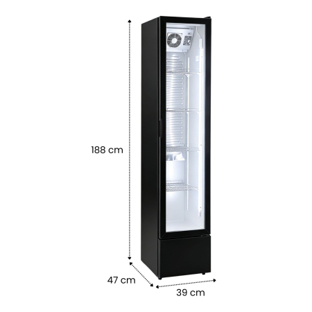Starcrest Professional Refrigerated Display Case SPS-150BK, 150 L, Temperature Display, Digital Control Panel, LED Lighting, Height 188 cm [7]