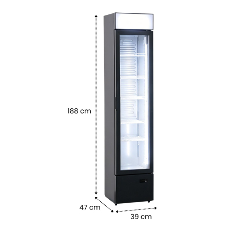 STARCREST Professional refrigerated display case SPS-150DC, 150 L, Lightbox, Temperature display, Digital control panel, LED lighting, H 188 cm [7]