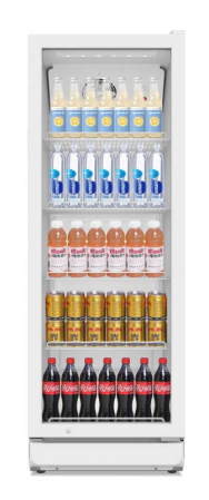 Refrigerated Display Case - STARCREST Professional Refrigerated Display Case SPS-300WH, 300 L, Adjustable Thermostat, LED Lighting, H 169.5 cm, White