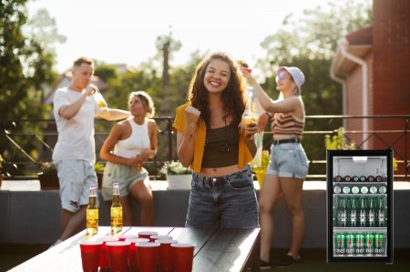 STARCREST Refrigerated Display Case SBC-92BKE, 93 L, Temperature Control, Glass Door, Height 83.2 cm, Black [5]