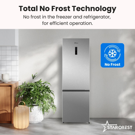 STARCREST SCN-405D-IX fridge freezer, 405 L, Total No Frost, Energy Class E, Digital display, LED lighting, Anti-fingerprint stainless steel surface, Reversible doors, Height 185.5 cm, Stainless steel [4]