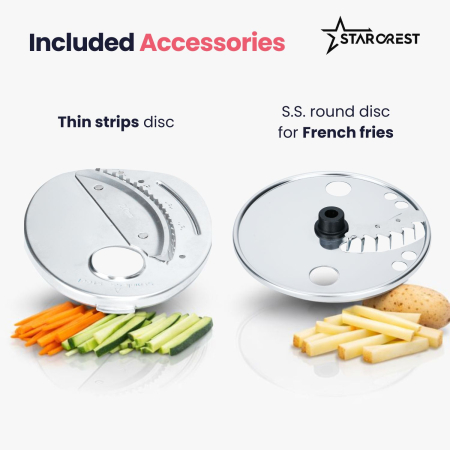 STARCREST SEG-200BK Electric Grater, 200 W, 7 Cutting Modes, Black [4]