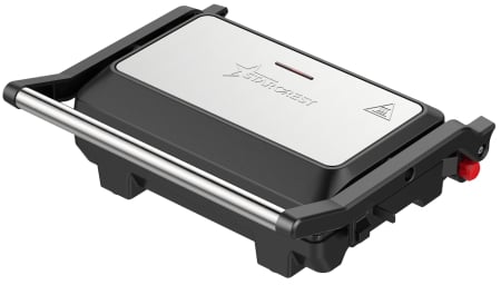 Kitchen Appliances - STARCREST SGR-2510 Panini Grill & Sandwich Maker, 1000W, Ceramic Grill Plates, 180° Opening, 23 x 14.5 cm Cooking Surface, Black/Stainless Steel