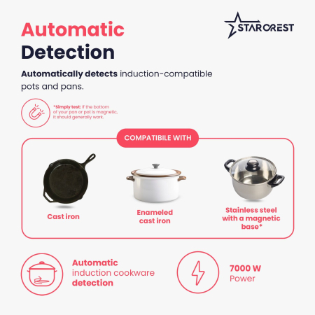 STARCREST SIH-6262 Built-in Induction Hob, 4 Cooking Zones, Slider Touch Control, Booster, Keep Warm Function, Timer, Black Kanger Glass [3]