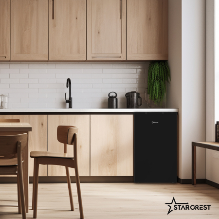STARCREST Single Door Refrigerator SF-85BK-E, 85 L, Energy Class E, Interior Lighting, Ice Compartment, Height 82 cm, Black [5]
