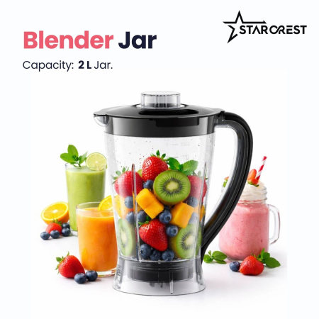 STARCREST SKM1525-10BK Food Processor, 1500W, 2.5 L Bowl, 10 Accessories, Digital Control, Timer, 2 L Blender, Black [7]