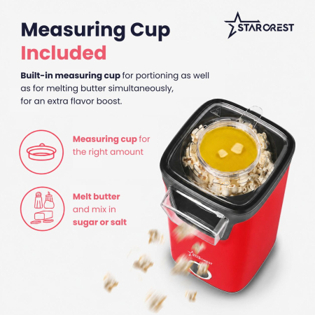 STARCREST SPM-1100RD popcorn maker, 1100 W, Red / Black [4]