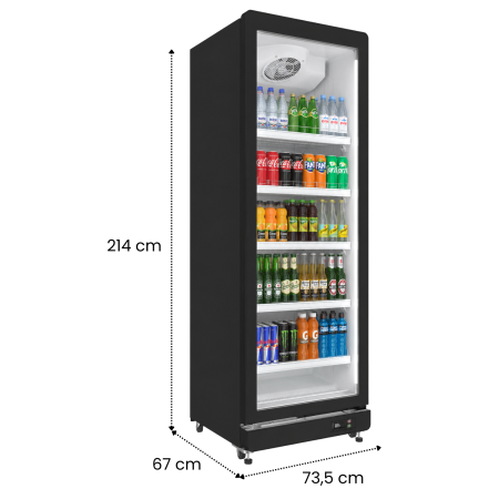 STARCREST SPS-591BK Professional Refrigerated Display Cabinet, 591 L, Adjustable Thermostat, LED Lighting, 194.5 cm Height, Black [5]