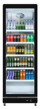 Refrigerated Display Case - STARCREST SPS-591BK Professional Refrigerated Display Cabinet, 591 L, Adjustable Thermostat, LED Lighting, 194.5 cm Height, Black