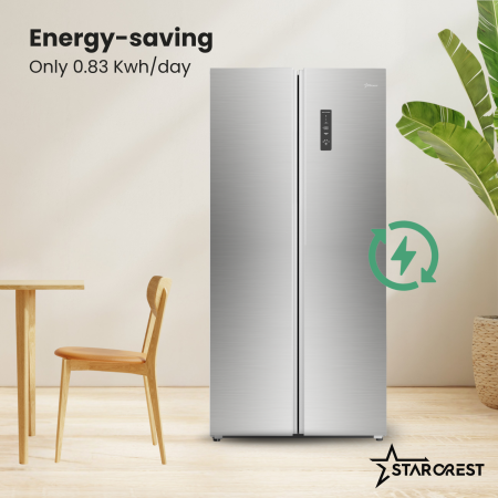 STARCREST SSBS-473IXE Side-by-Side Refrigerator, Energy Class E, No Frost, 473 L, 178.5 cm Height, Digital Display, Inverter Compressor, Stainless Steel [3]