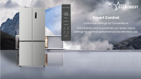 STARCREST SSCD-463IXE Side-by-Side Refrigerator, 463 L, Class E, Full No Frost, Inverter Compressor, Digital Display, 81 L Convertible Compartment, H 192 cm, Stainless Steel [6]