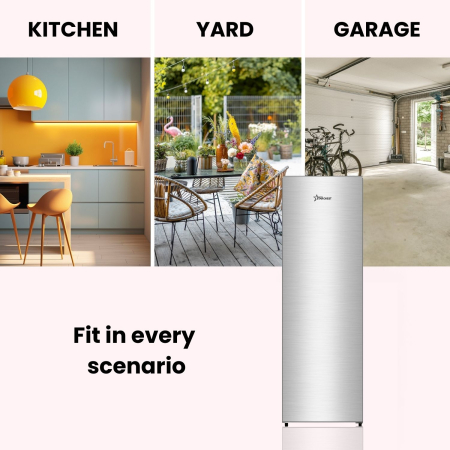 STARCREST SUF-213NF-IX NoFrost Freezer, 213 L, Class E, 6 Compartments, Digital Thermostat, Reversible Doors, H 170.7 cm, Stainless Steel [7]