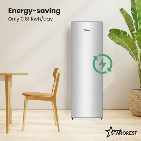 STARCREST SUF-213NF-IX NoFrost Freezer, 213 L, Class E, 6 Compartments, Digital Thermostat, Reversible Doors, H 170.7 cm, Stainless Steel [3]