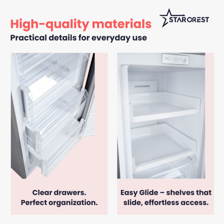 STARCREST SUF-213NF-IX NoFrost Freezer, 213 L, Class E, 6 Compartments, Digital Thermostat, Reversible Doors, H 170.7 cm, Stainless Steel [5]