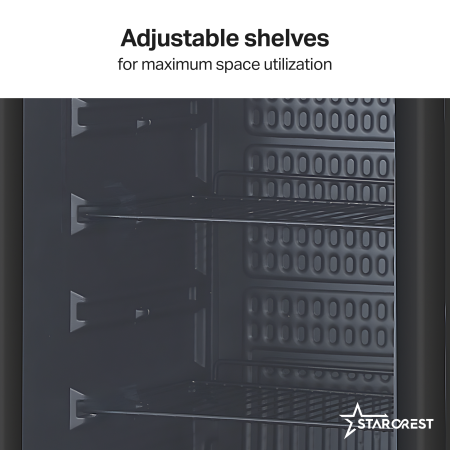 STARCREST Professional Refrigerated Display Case SBC-160BK, 160 L, Adjustable Thermostat, LED Lighting, Height 104 cm, Black [2]