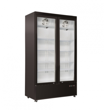 Refrigeration Appliances - STARCREST Professional Double Door Refrigerated Display Case SPS-2D663, 630 L, 0-10℃, Temperature Display, Digital Control Panel, LED Lighting, H 212 cm