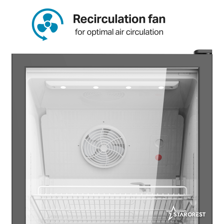 Vitrina frigorifica profesionala STARCREST SPS-350, 350 L, Termostat reglabil, Iluminare LED, H 194.5 cm, Negru [5]