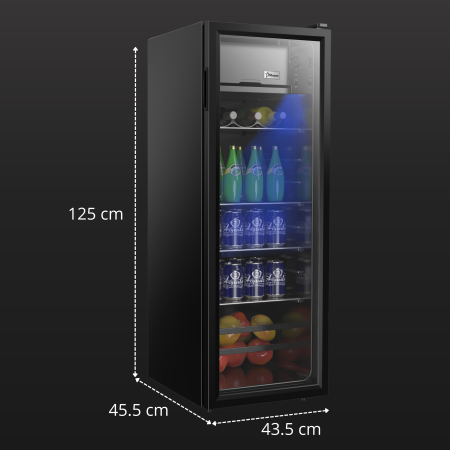 STARCREST Refrigerated Display Case SBC-138BK, 138 L, Temperature Control, Glass Door, Height 125 cm, Black [5]