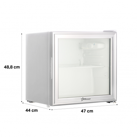 STARCREST Refrigerated Display Case SBC-51WHT, 46 L, Temperature Control, Glass Door, Height 48.8 cm, White [3]