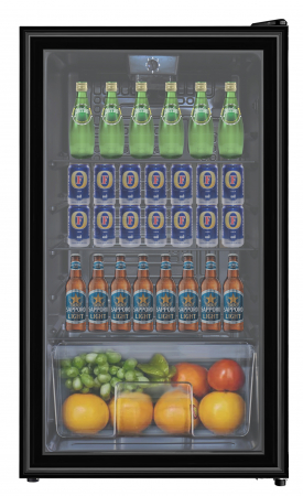 Refrigerated Display Case - STARCREST Refrigerated Display Case SBC-9202BK, 93 L, Temperature Control, Glass Door, Height 83.2 cm, Black