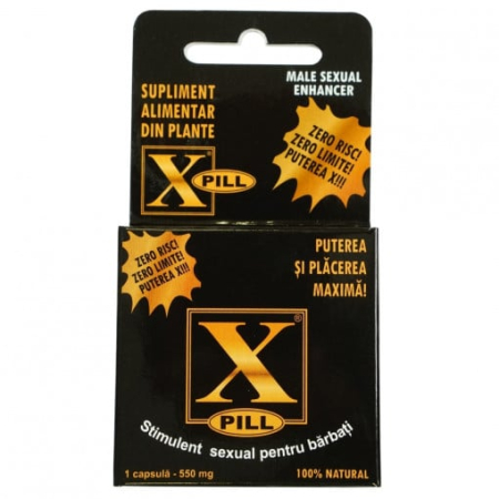 Produse Sanatate Sexuala - Capsula pentru erectie puternica X-PILL, 550 mg, cutie 1 buc