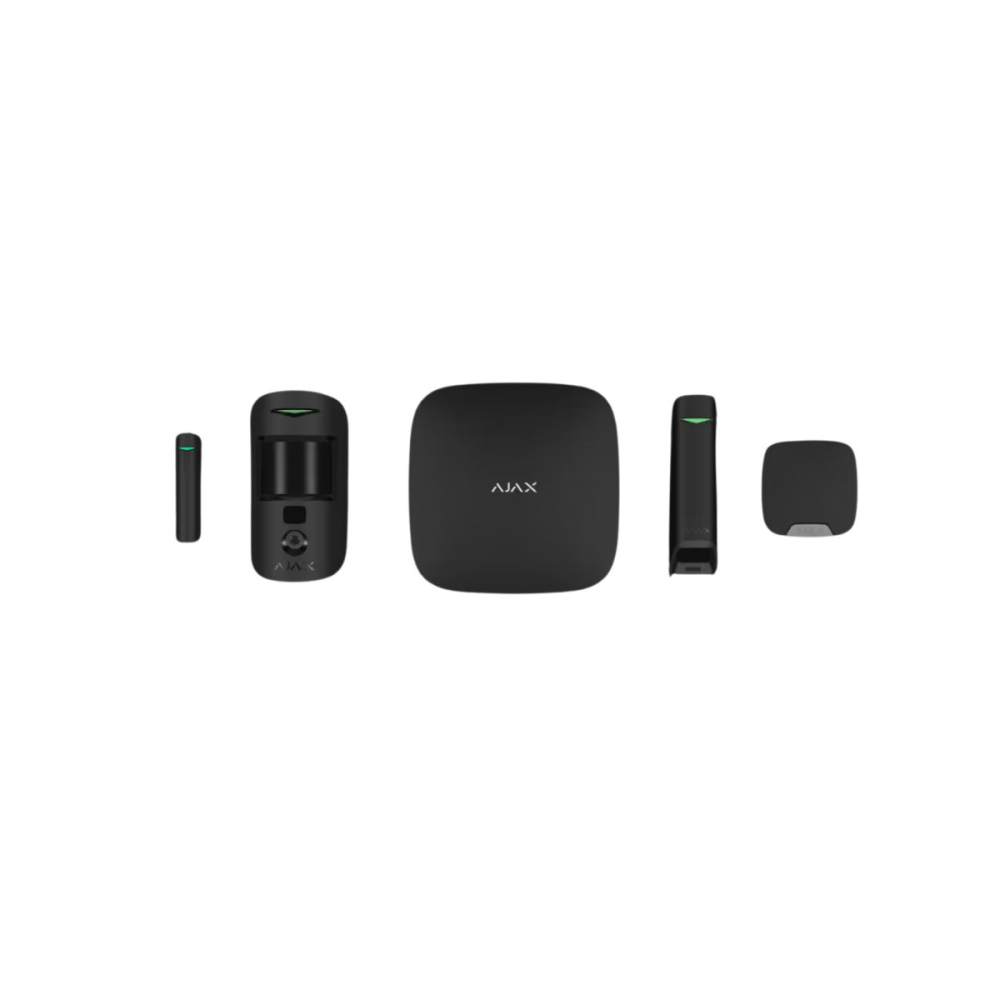 Kit sistem alarmă wireless pentru locuință, centrală Hub, detector mișcare PIR, contact ușă și telecomandă, 2000 m radio, AJAX StarterKit  [2]