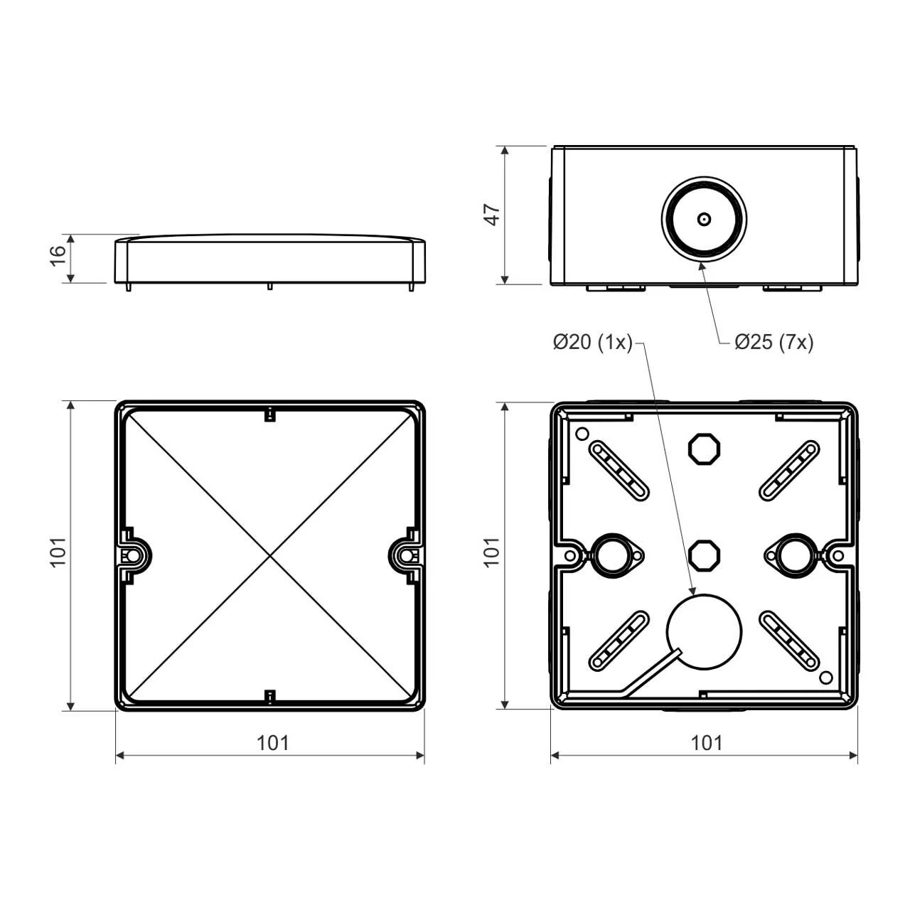 Doza derivatie PT 100x100x60 E90 IP66 [1]