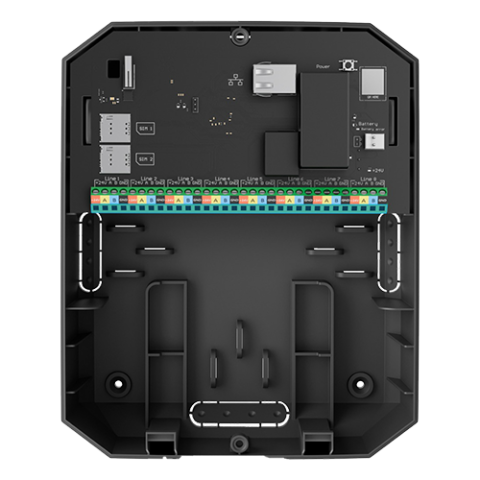 Centrală alarmă hibridă cablată și wireless Ethernet și 2×SIM 4G/3G/2G, suport Fibra, Jeweller și Wings, verificare foto alarmă, 100 dispozitive, 2000 m radio, AJAX Hub Hybrid (4G) [2]