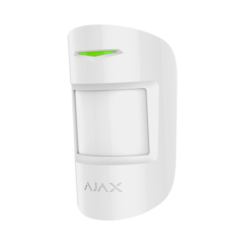 Detector de mișcare wireless PIR pentru interior, 12 m, unghi 88°, imunitate animale, 1700 m radio, AJAX MotionProtect Jeweller
