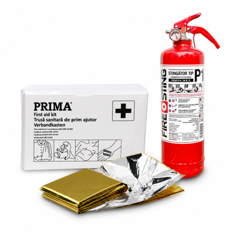 Produse PSI - Pachet Grecia Stingator Cu pulbere P1 + Trusa Prim Ajutor Auto +Patura izoterma